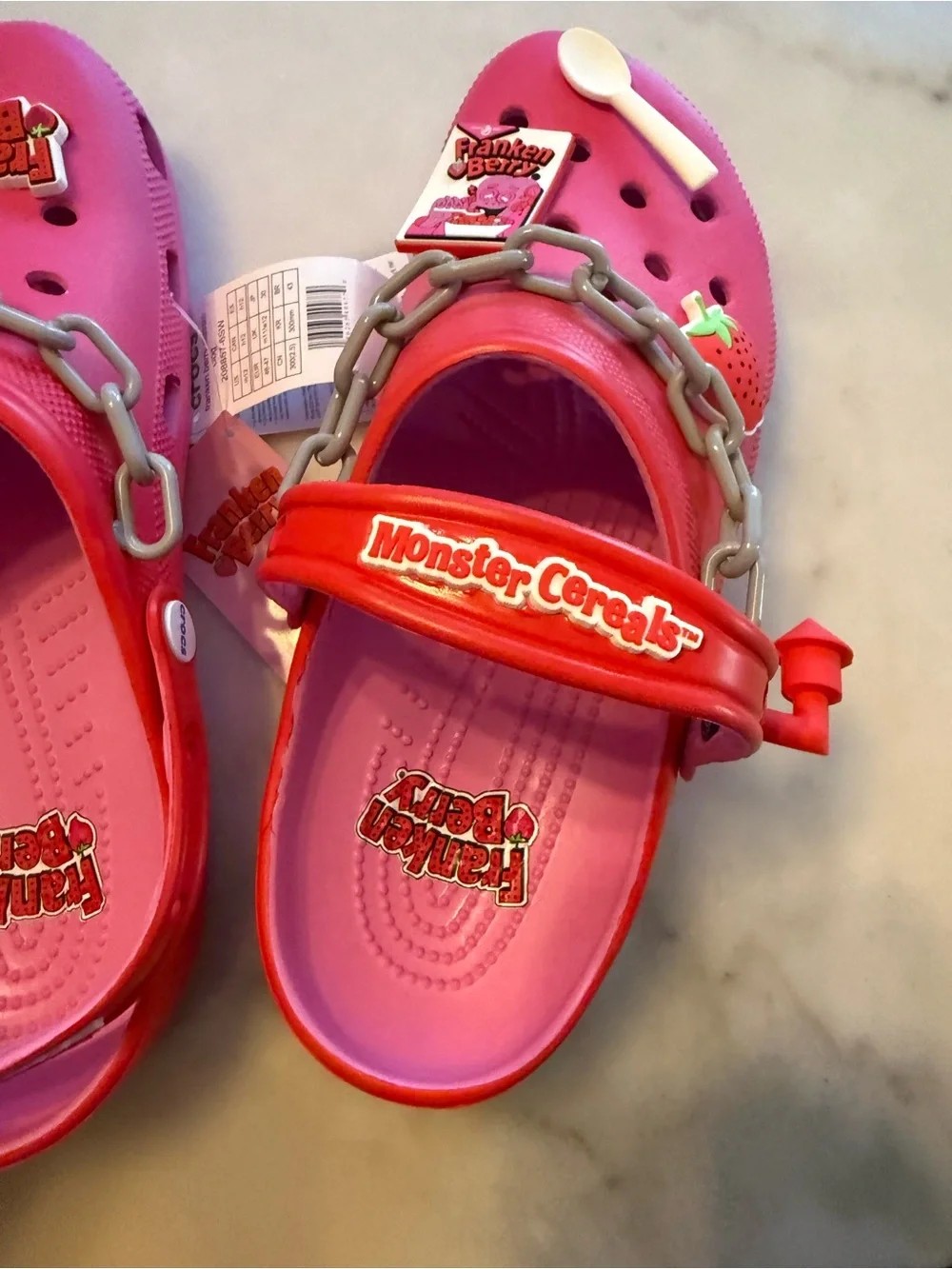 CROCS Franken Berry Pink Kids' Clogs with Charms